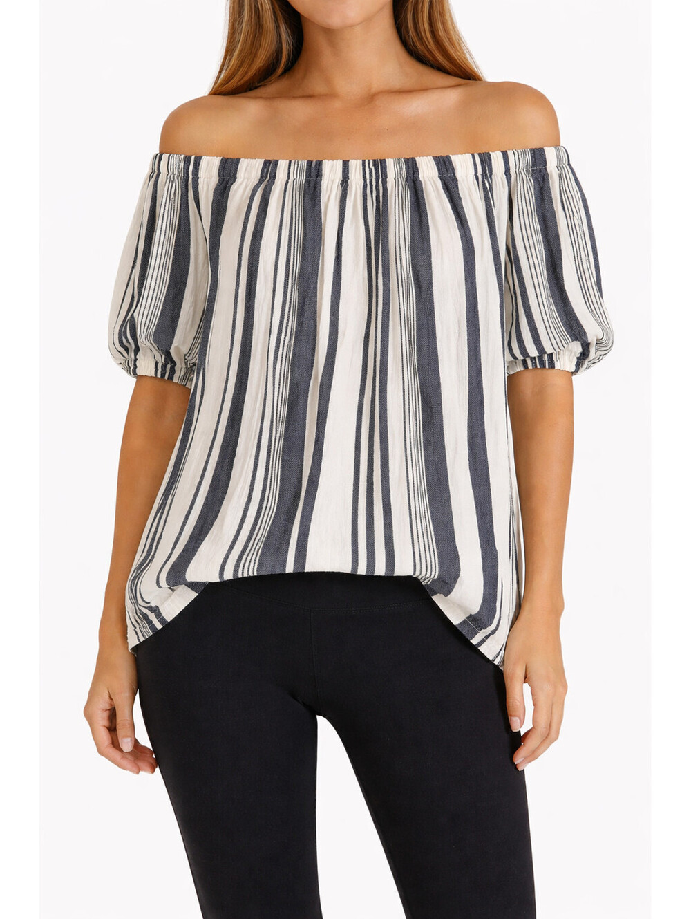 Live 4 Truth Blouse S Off Shoulder Stripe Boho Lined India Top
